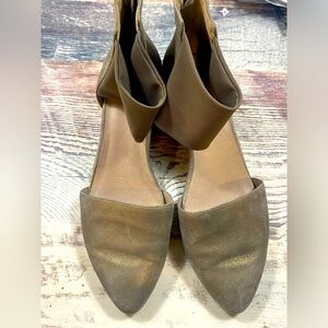Eileen Fisher Humor Wedge Suede Leather Women Sz 8.5 Graphite Gray